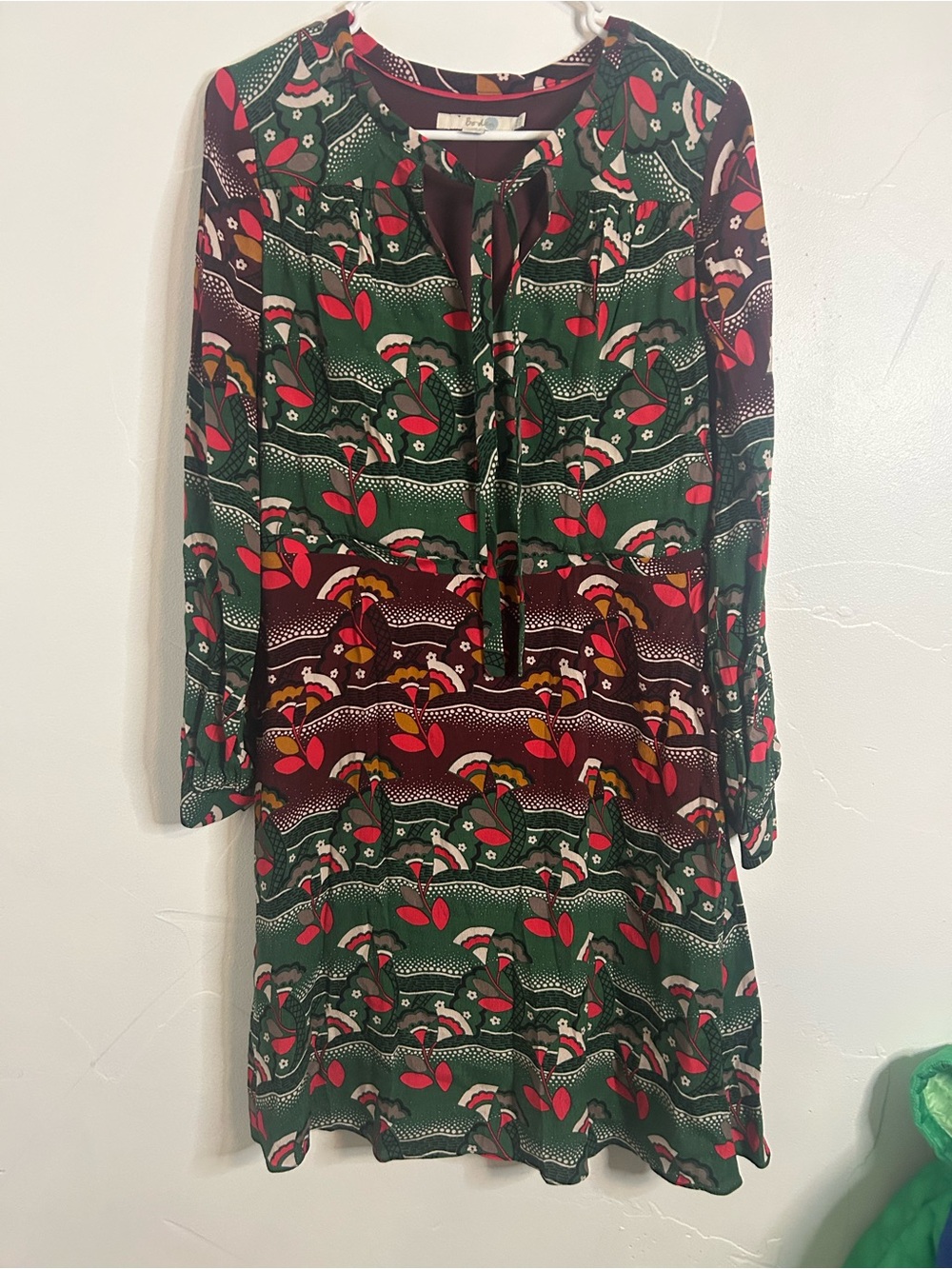 Boden Long Sleeve A-Line midi dress